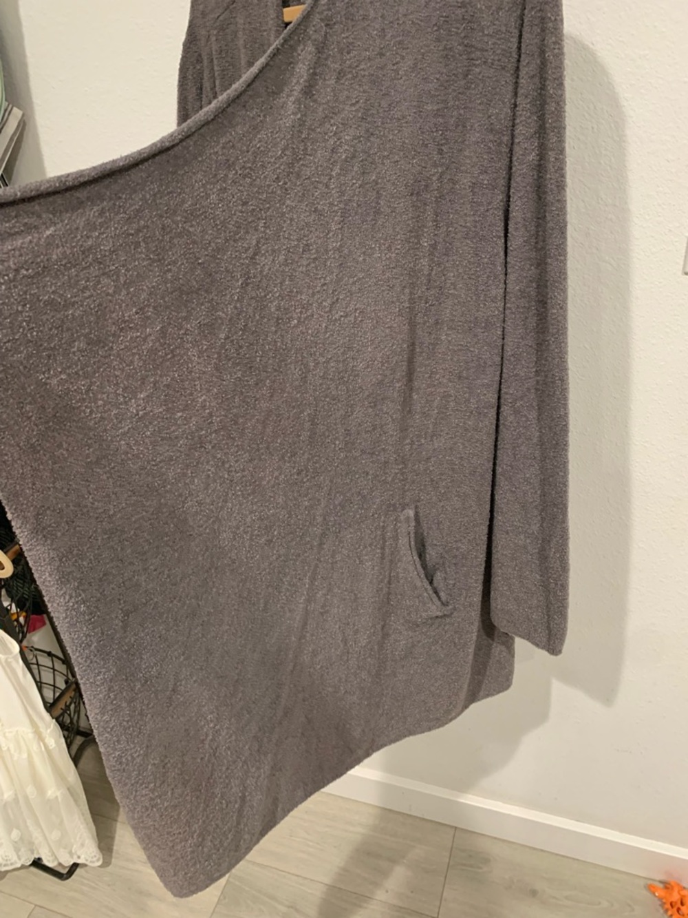NWT Barefoot Dreams CozyChic Lite Island Wrap Open-Front Soft Cardigan, Gray, 3X - Picture 4 of 9